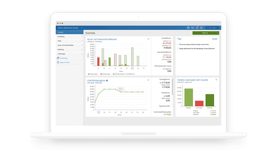 Visma eekonomi dashboard 